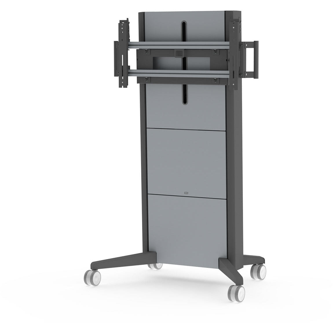 Slate Gray Sharp / NEC PD03MHA High End Mobile Height Adjustable Trolley for interactive LFDs from 46" to 98"