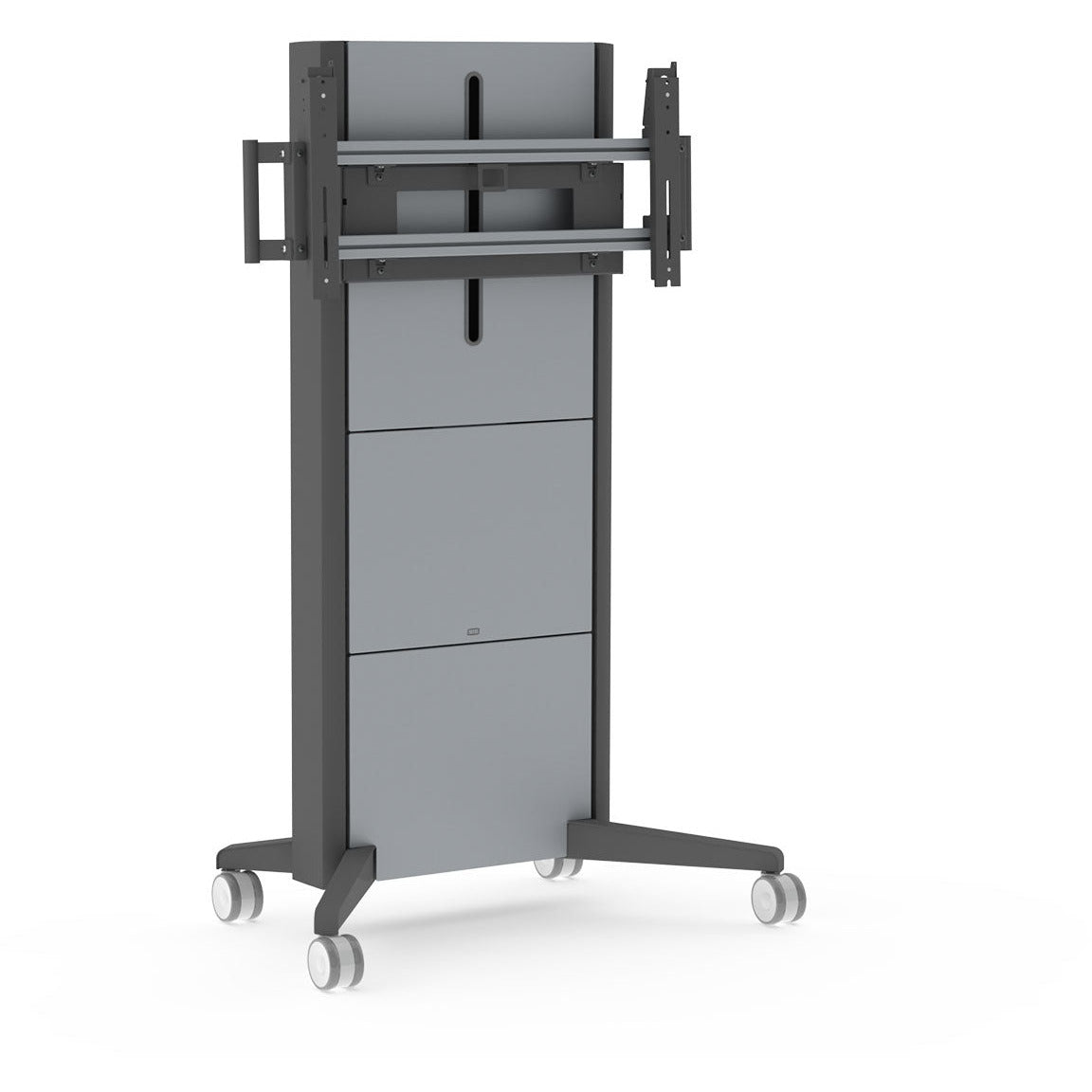 Slate Gray Sharp / NEC PD03MHA High End Mobile Height Adjustable Trolley for interactive LFDs from 46" to 98"