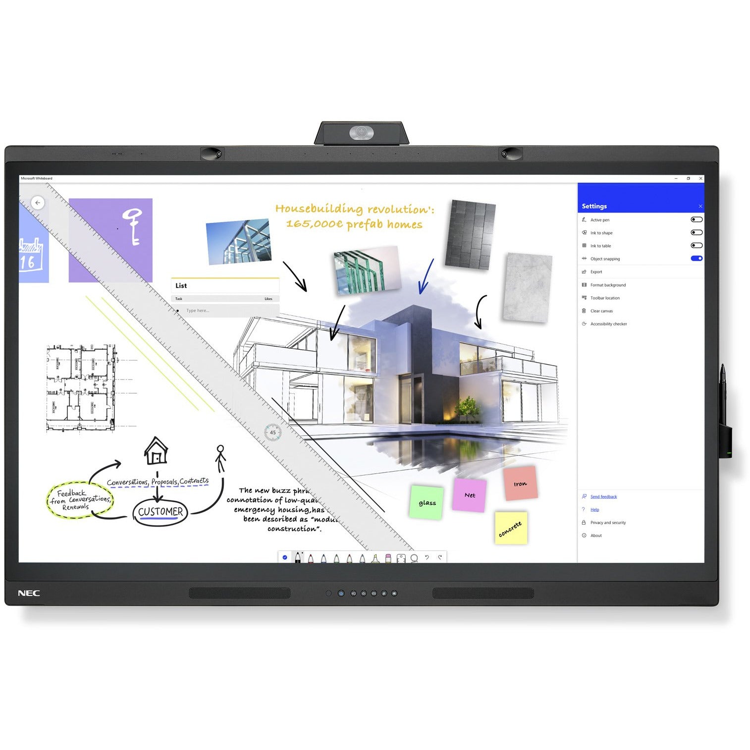 Dark Slate Gray NEC MultiSync® WD551 LCD 55" Windows Collaboration Display