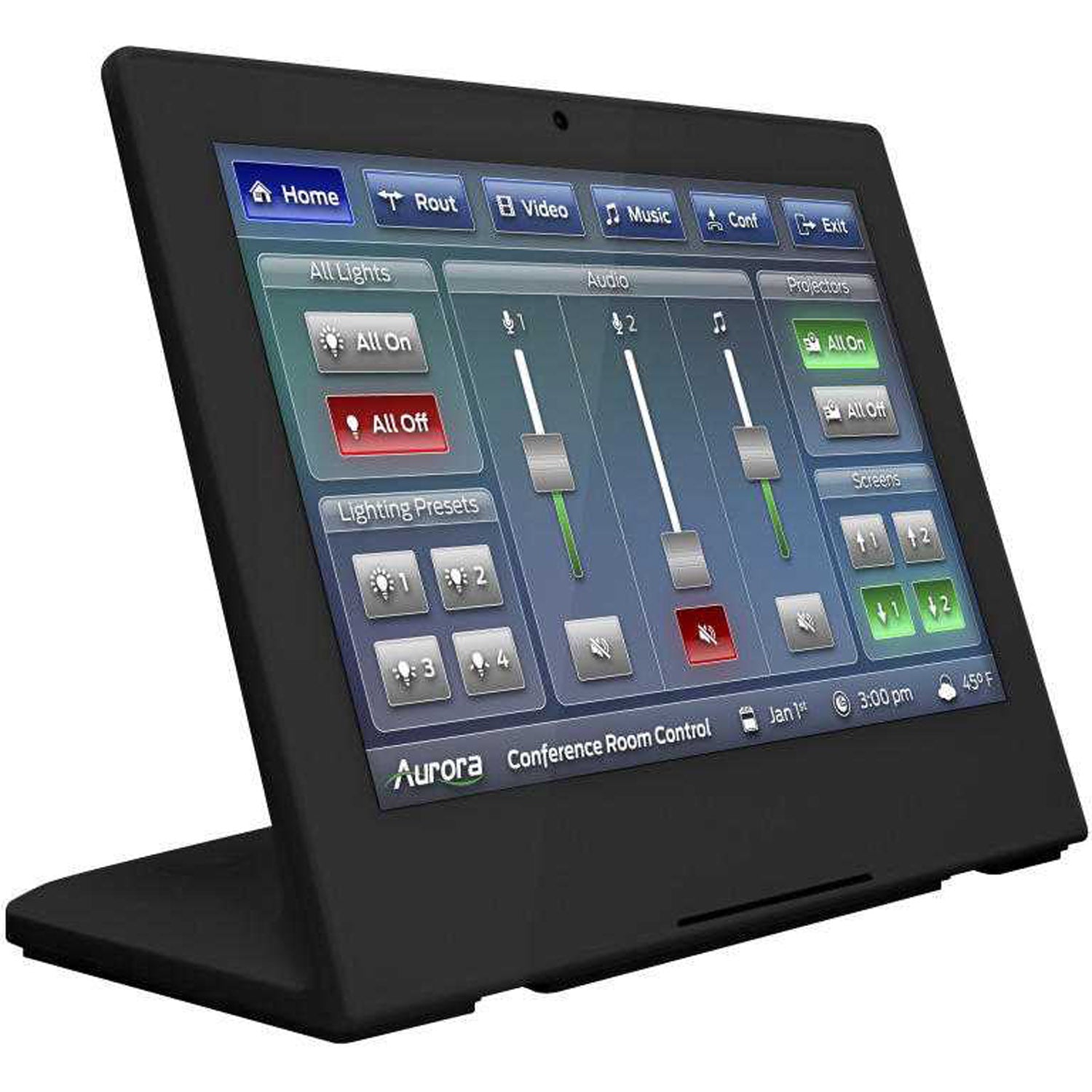 Dark Slate Gray Aurora RXT-10D-B 10in desktop ReAX IP Touch Panel Control System Black