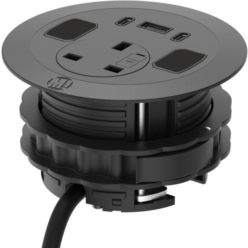 Dark Slate Gray Metalicon In-desk Power Module For Porthole