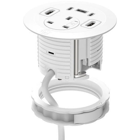 Light Gray Metalicon In-desk Power Module For Porthole