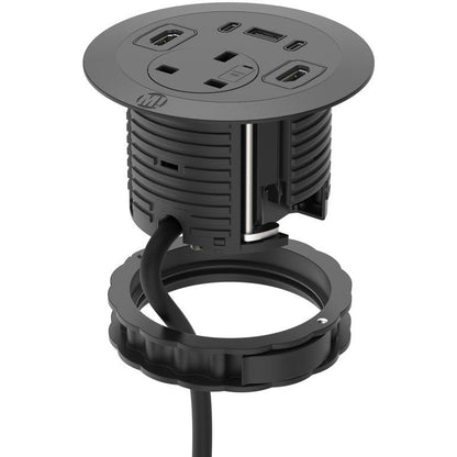 Dark Slate Gray Metalicon In-desk Power Module For Porthole