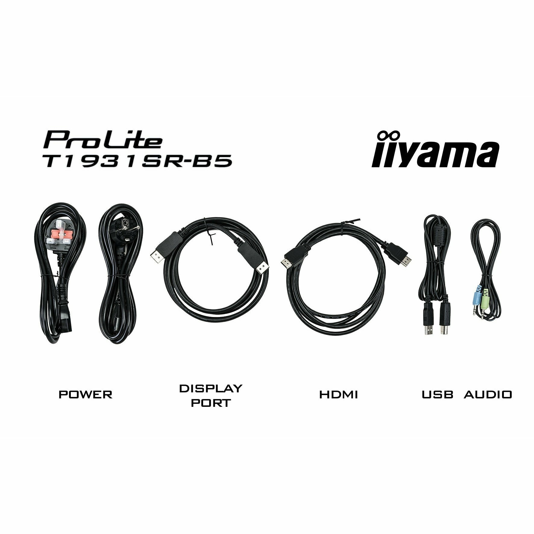 Light Gray iiyama ProLite T1931SR-B5 19" Touch Screen Black Display