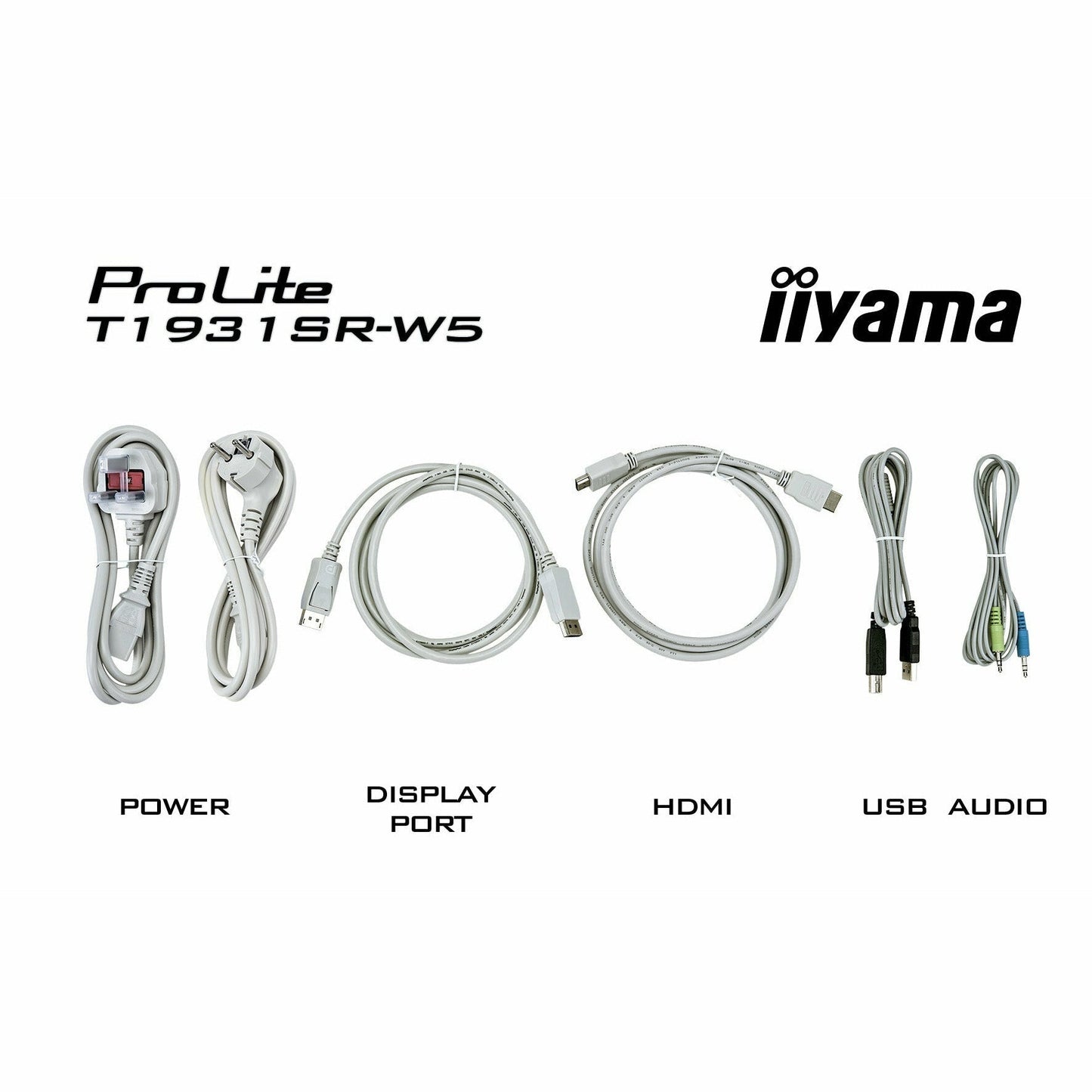 Light Gray iiyama ProLite T1931SR-W5 19" Touch Screen Black Display