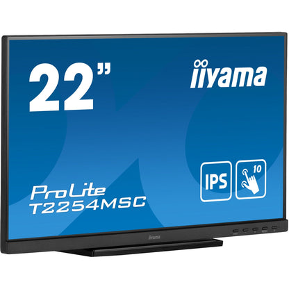 Dark Cyan iiyama ProLite T2254MSC-B1AG 10 Point PCAP Touch Screen with Anti Glare Coating and Flexible Stand