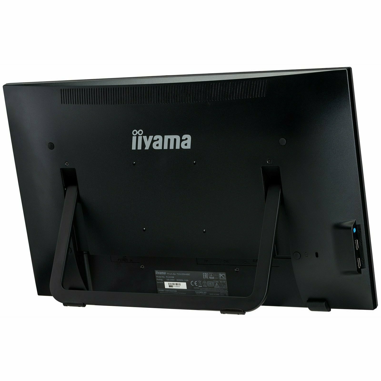 Black iiyama ProLite T2435MSC-B2 24" 10 pt Touch screen Display with Integrated Webcam