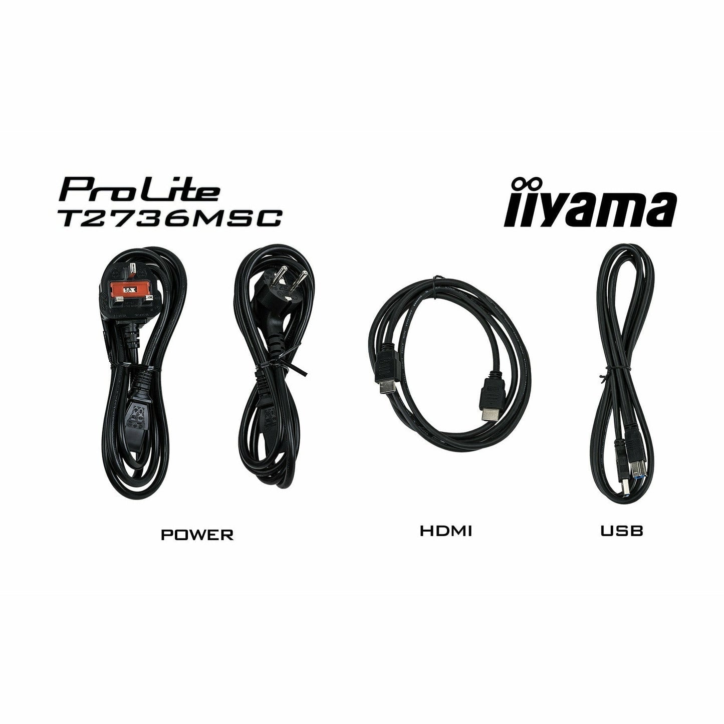 Black iiyama ProLite T2736MSC-B1 27" Touch Screen Display