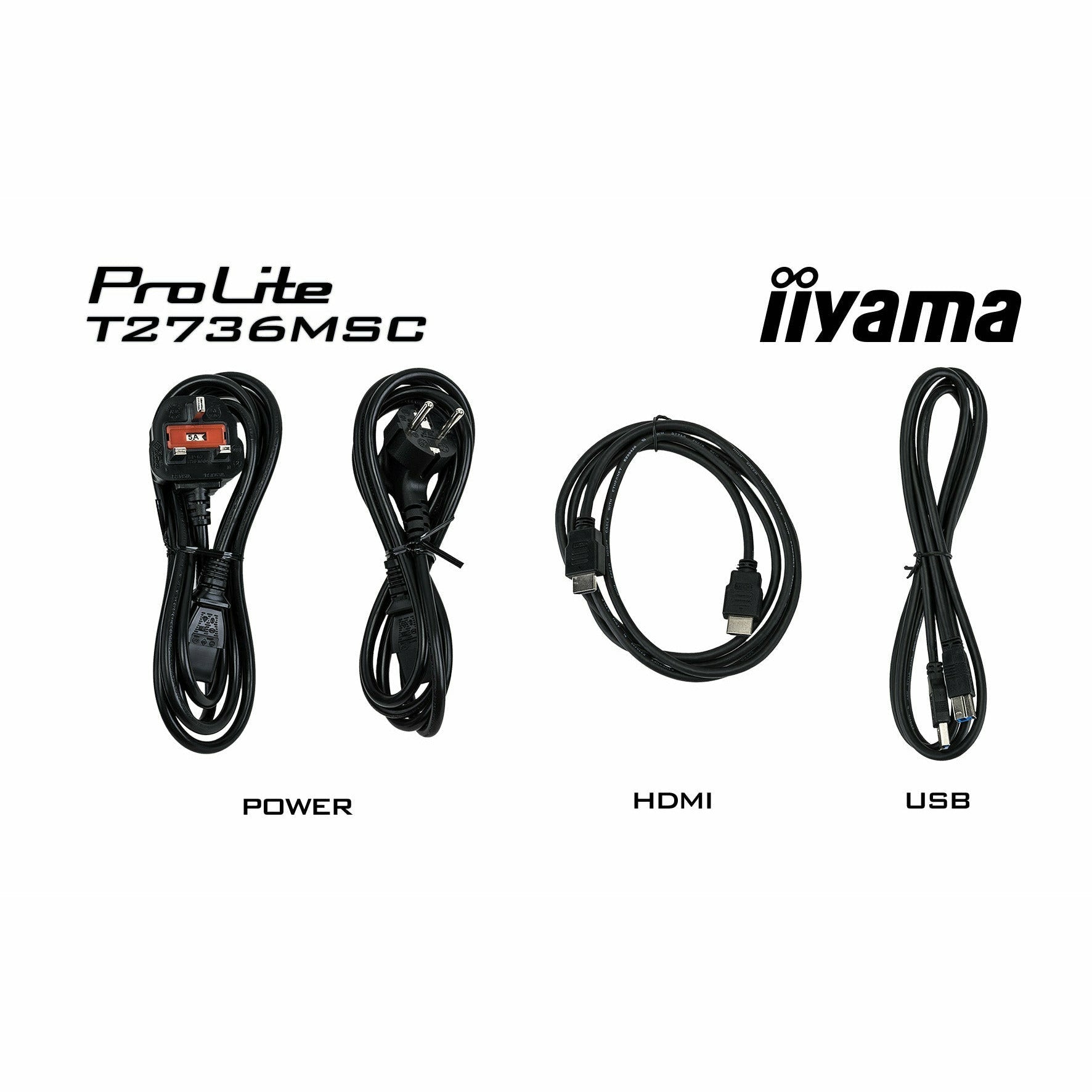 Black iiyama ProLite T2736MSC-B1 27" Touch Screen Display