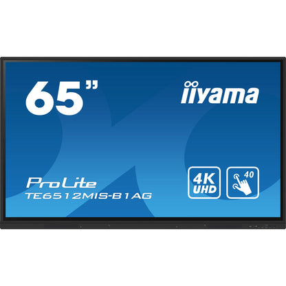 Dark Cyan Iiyama ProLite TE6512MIS-B1AG 65" Interactive 4K UHD Touchscreen featuring a 4K interface with User Profiles