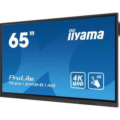 Dark Cyan Iiyama ProLite TE6512MIS-B1AG 65" Interactive 4K UHD Touchscreen featuring a 4K interface with User Profiles