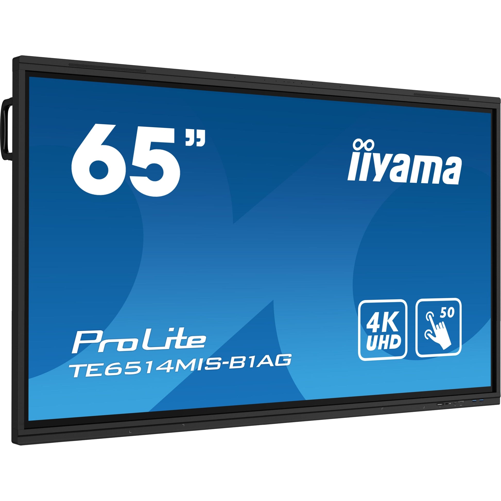 Dark Cyan Iiyama ProLite TE6514MIS-B1AG 65" PureTouch-IR+ Touch Screen 4K 24/7 Large Format Display with Android, Wifi & USB-C