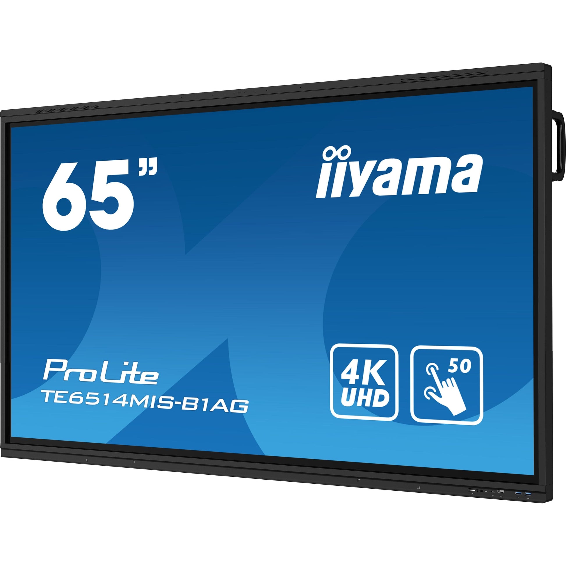 Dark Cyan Iiyama ProLite TE6514MIS-B1AG 65" PureTouch-IR+ Touch Screen 4K 24/7 Large Format Display with Android, Wifi & USB-C