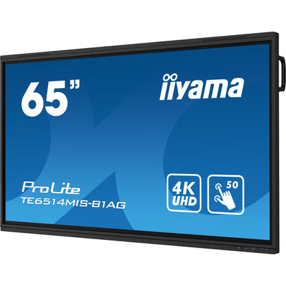 Dark Cyan Iiyama ProLite TE6514MIS-B1AG 65" PureTouch-IR+ Touch Screen 4K 24/7 Large Format Display with Android, Wifi & USB-C