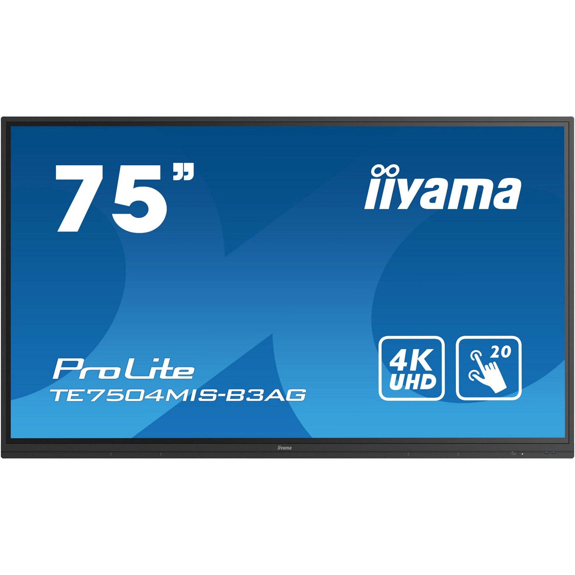 Dark Cyan Iiyama ProLite TE7504MIS-B3AG 75" Interactive  4K UHD LCD Touchscreen with Whiteboard Software