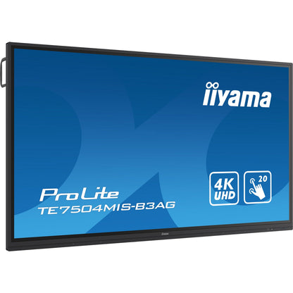 Dark Cyan Iiyama ProLite TE7504MIS-B3AG 75" Interactive  4K UHD LCD Touchscreen with Whiteboard Software