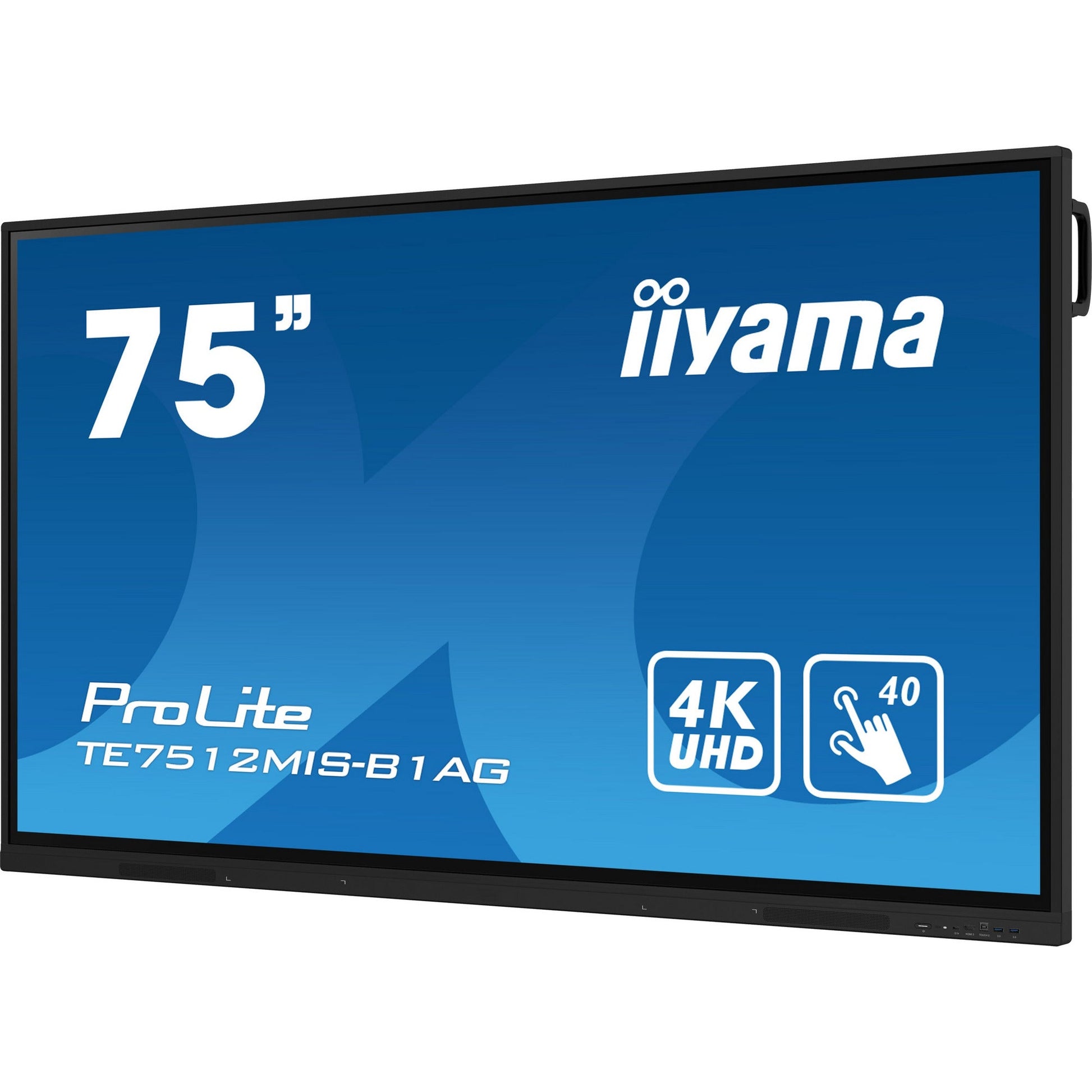 Dark Cyan Iiyama ProLite TE7512MIS-B1AG 75" Interactive 4K UHD Touchscreen with User Profiles Software