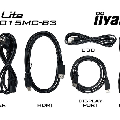 Black iiyama ProLite TF1015MC-B3 10.1" 10pt PCAP Open Frame IPS Touch Screen