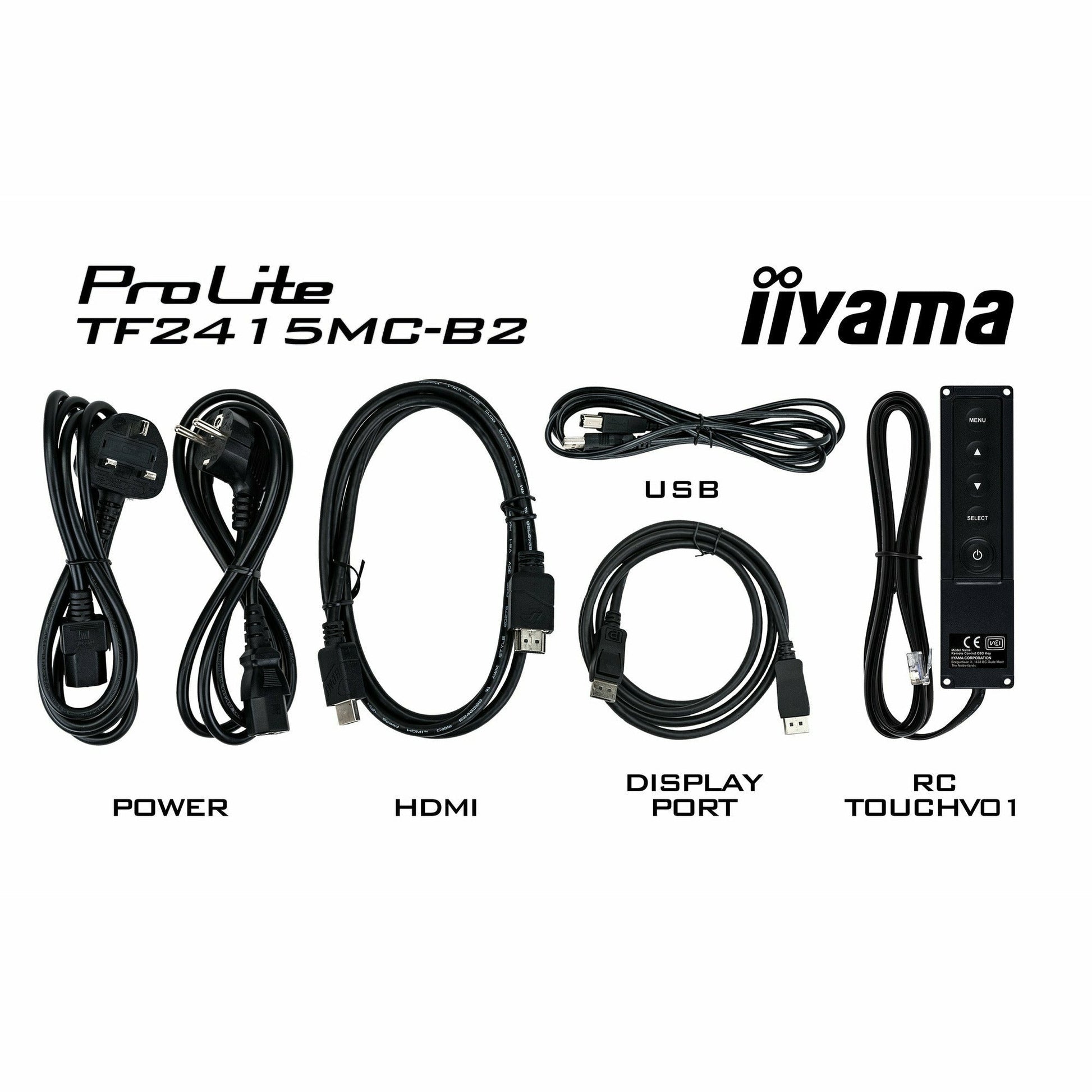 Black iiyama ProLite TF2215MC-B2 22" Capacitive Touch Screen IPS Display