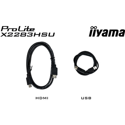 Black iiyama ProLite X2283HSU-B1 21.5" VA Monitor with Fixed Stand