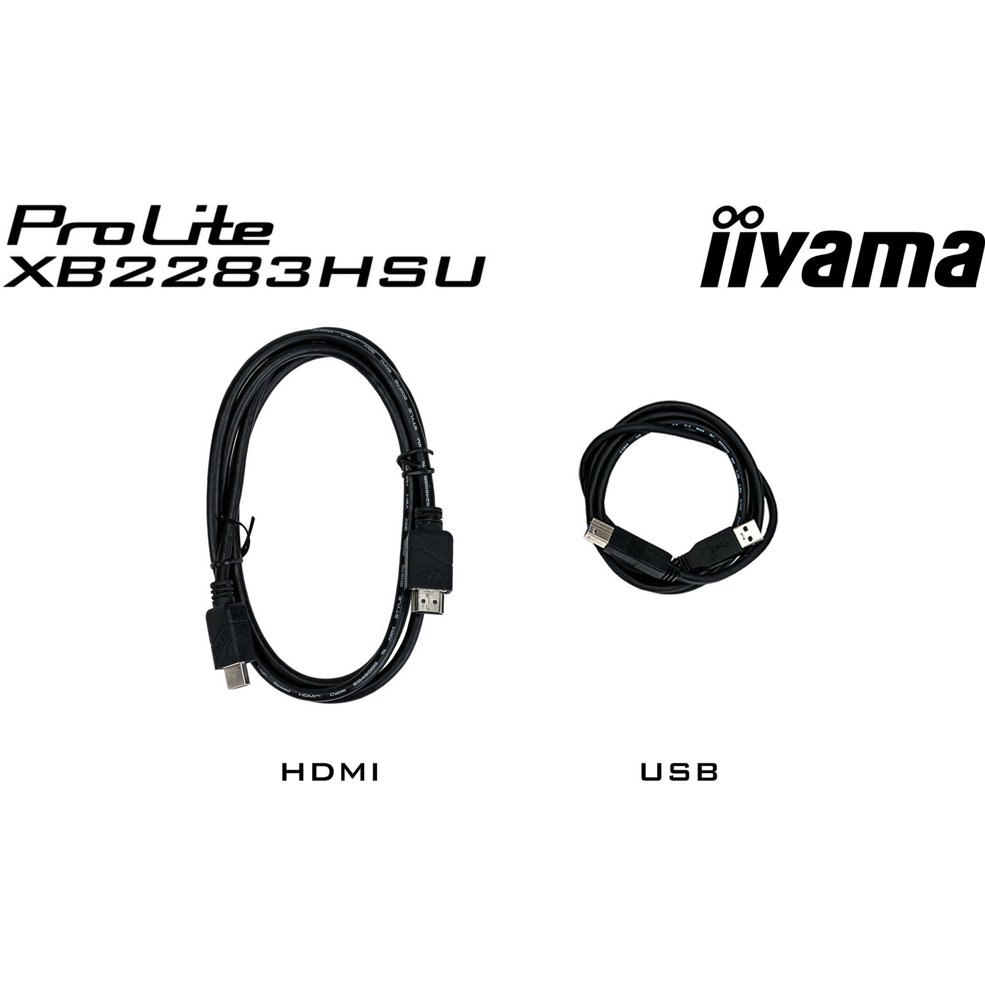 Light Gray Iiyama ProLite XB2283HSU-B1 21.5” Full HD VA monitor with Height Adjust Stand