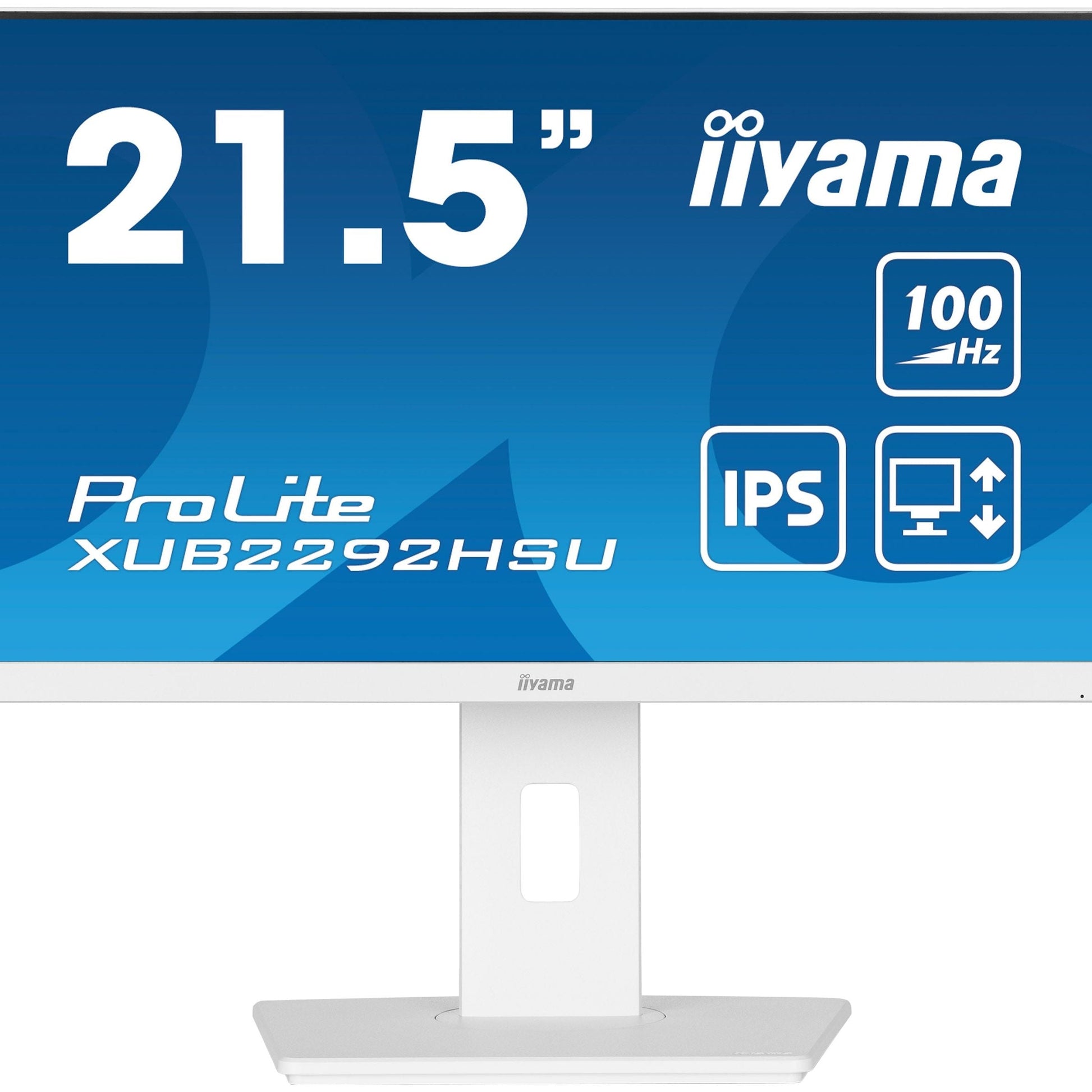 Dark Cyan iiyama ProLite XUB2292HSU-W6 21.5” IPS 100Hz Display with height adjustable stand in White