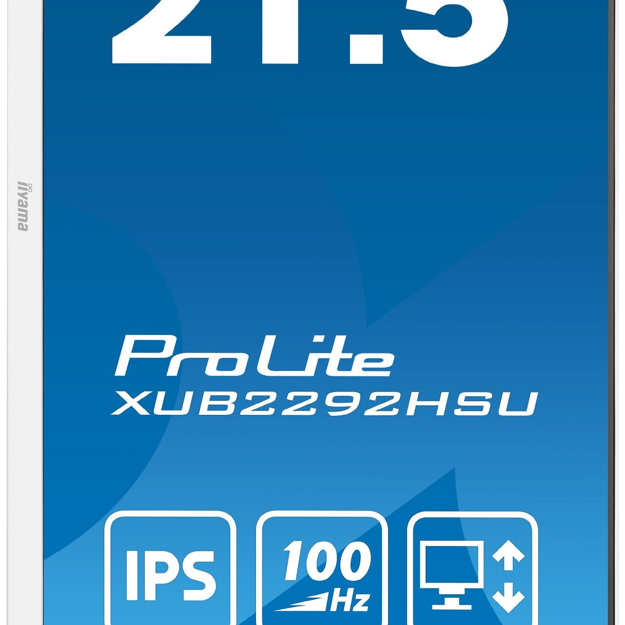 Dark Cyan iiyama ProLite XUB2292HSU-W6 21.5” IPS 100Hz Display with height adjustable stand in White
