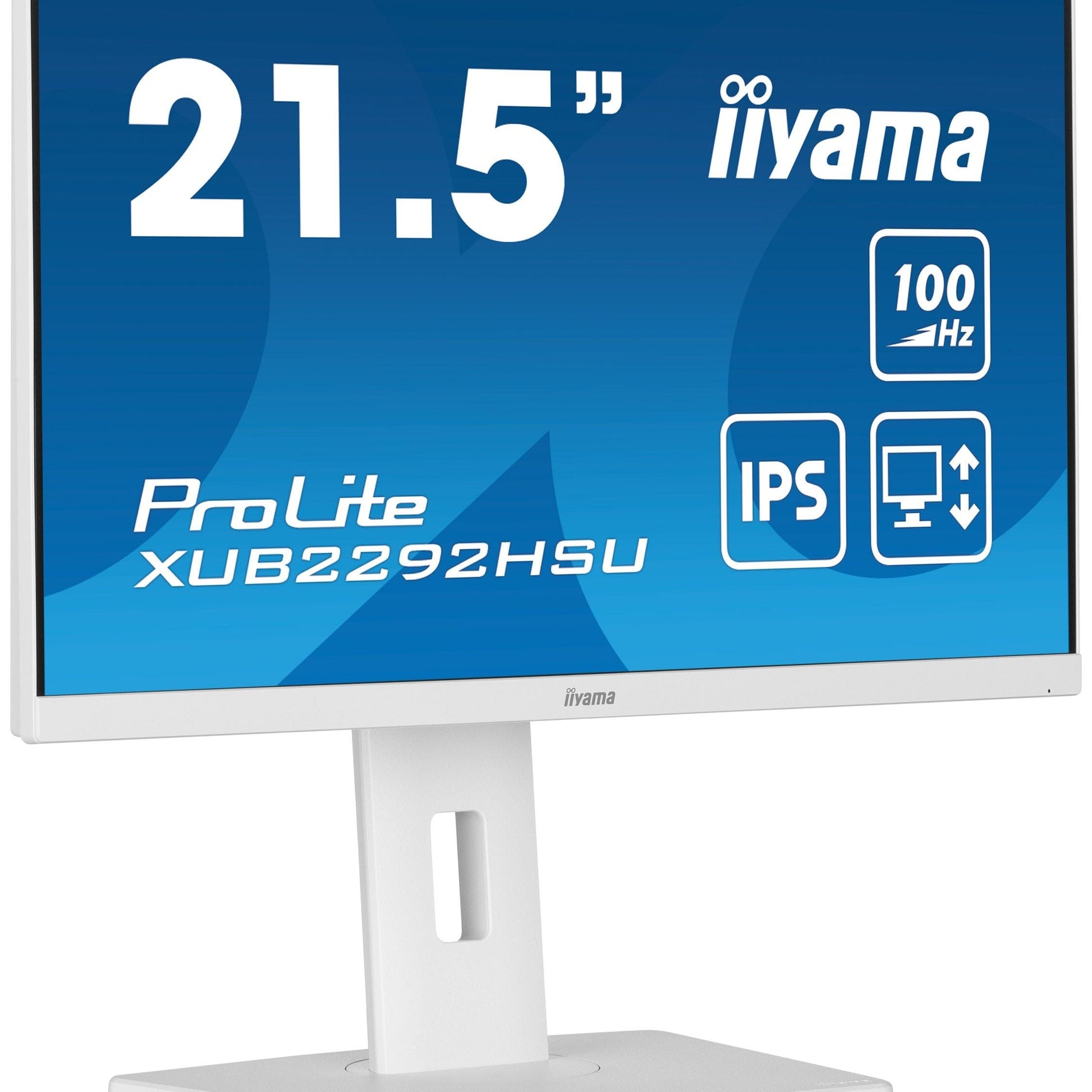 Dark Cyan iiyama ProLite XUB2292HSU-W6 21.5” IPS 100Hz Display with height adjustable stand in White