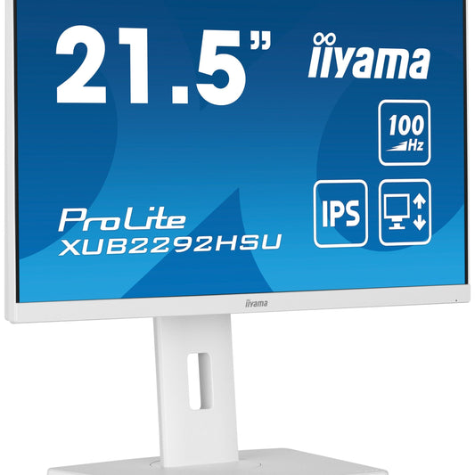 Dark Cyan iiyama ProLite XUB2292HSU-W6 21.5” IPS 100Hz Display with height adjustable stand in White