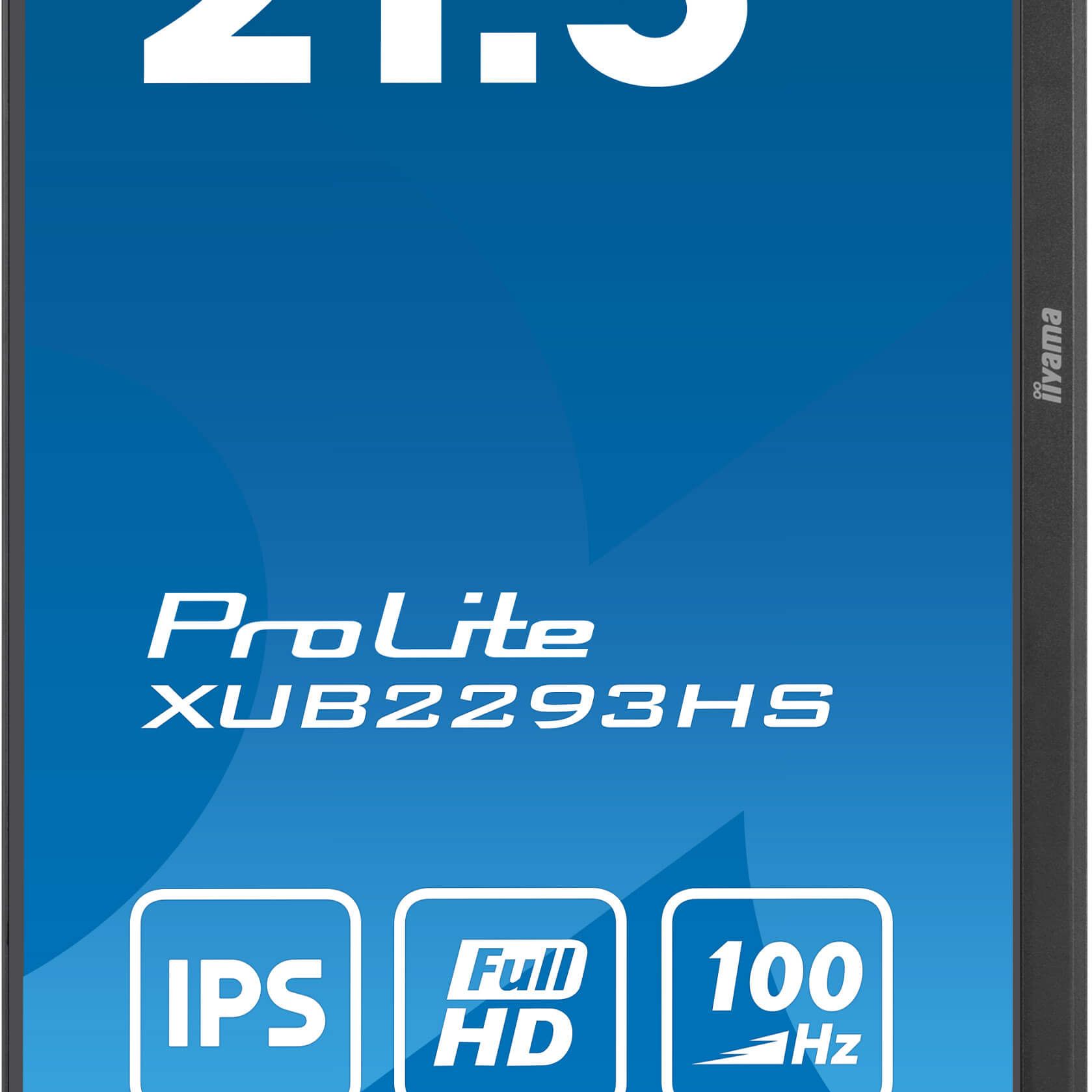 Dark Cyan iiyama ProLite XUB2293HS-B6 22" IPS Edge to Edge Display with Height Adjust Stand