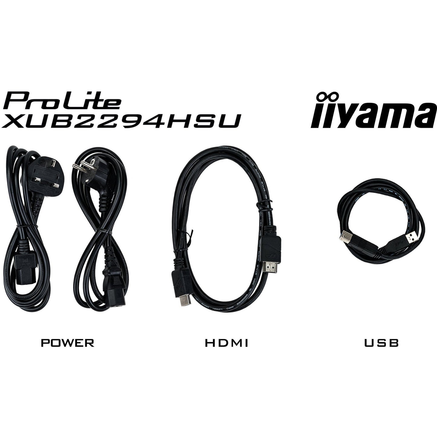 Black iiyama ProLite XUB2294HSU-B2 22" LCD HD Monitor