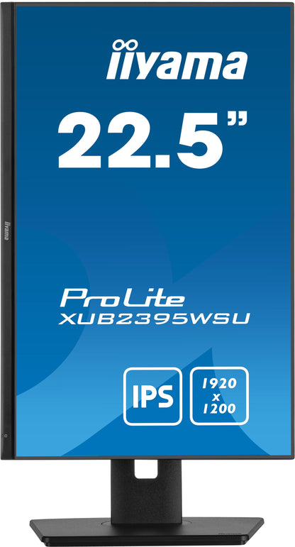Dark Cyan iiyama ProLite XUB2395WSU-B5 22.5” 1920 x 1200 monitor featuring IPS panel technology and a height adjustable stand
