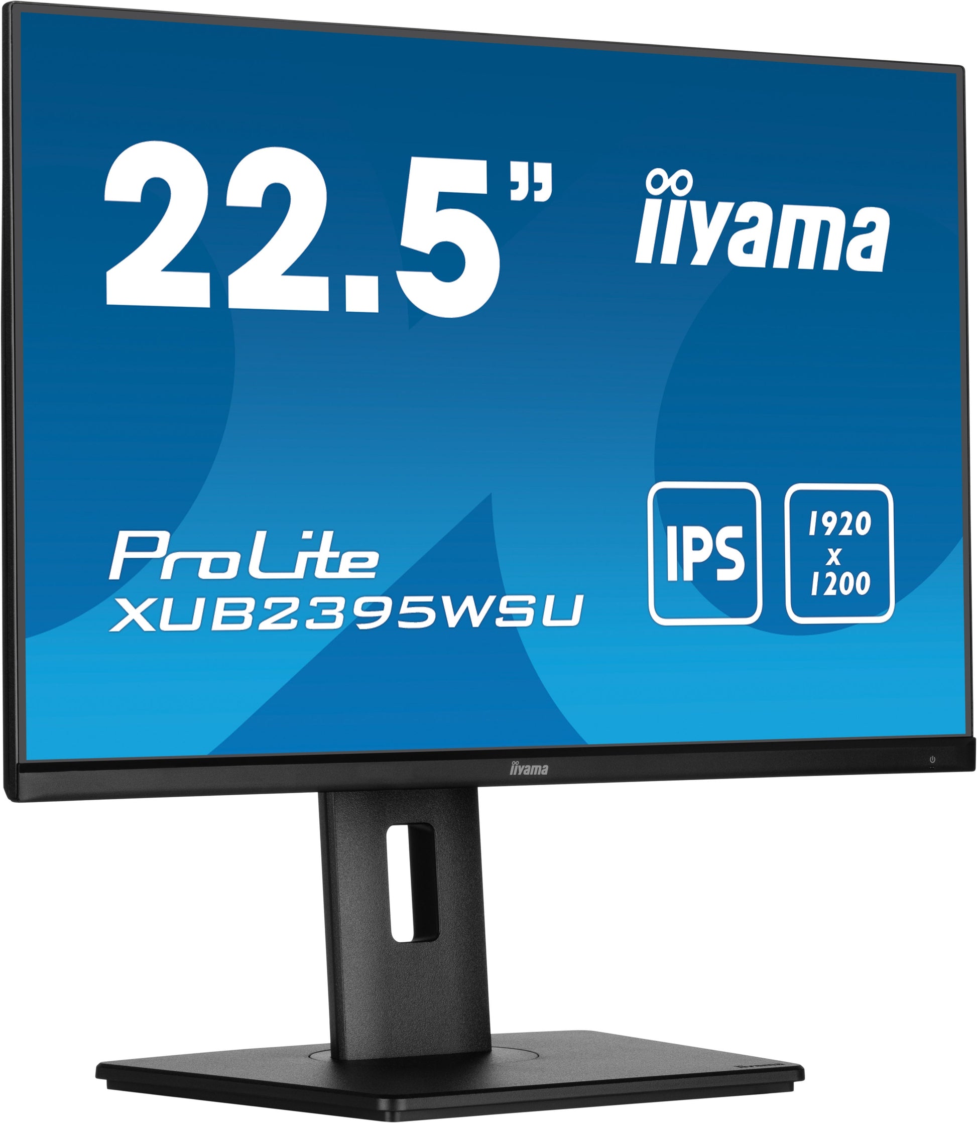 Dark Cyan iiyama ProLite XUB2395WSU-B5 22.5” 1920 x 1200 monitor featuring IPS panel technology and a height adjustable stand