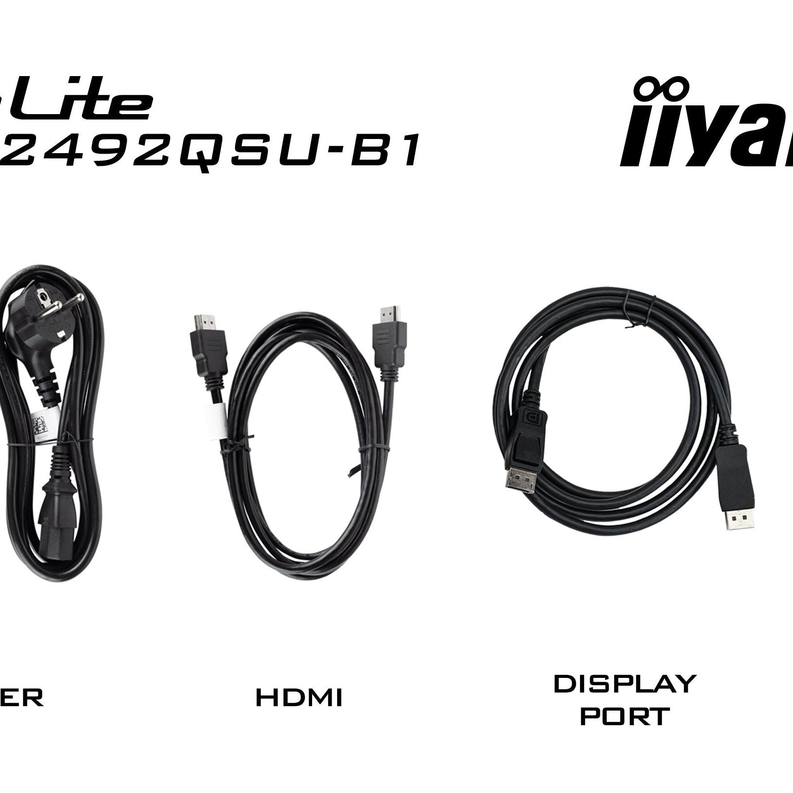Black iiyama Prolite XUB2492QSU-B1 24” monitor with USB hub and height adjustable stand