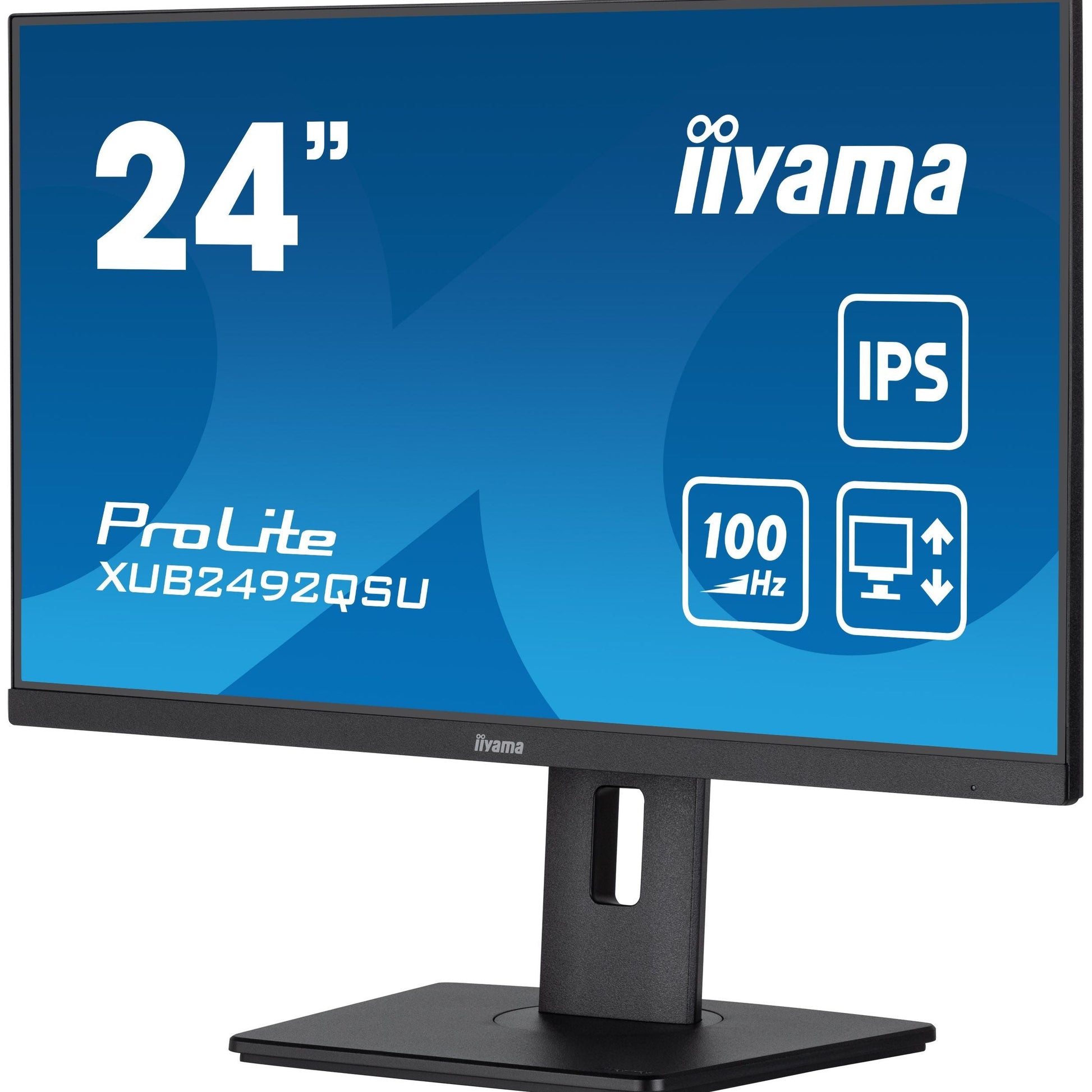 Dark Cyan iiyama Prolite XUB2492QSU-B1 24” monitor with USB hub and height adjustable stand