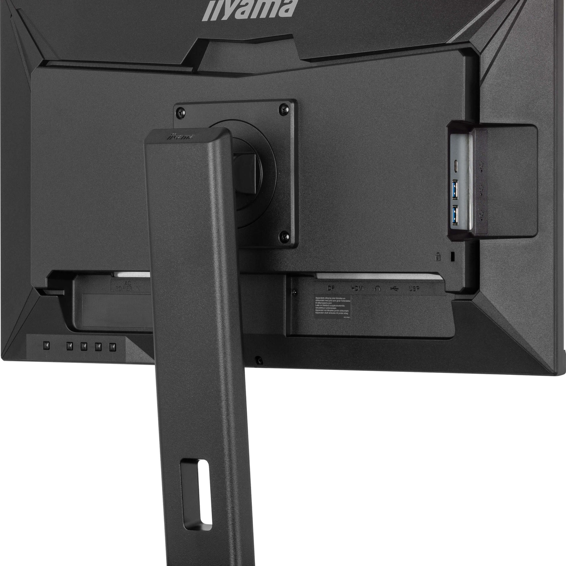 Dark Slate Gray iiyama Prolite XUB2492QSU-B1 24” monitor with USB hub and height adjustable stand