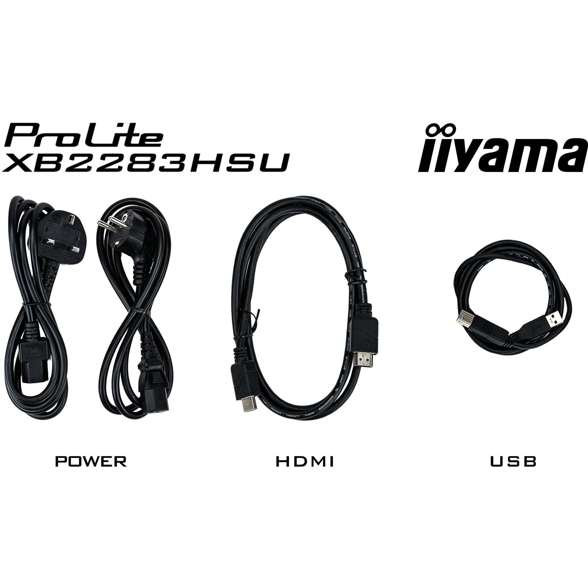 Black Iiyama ProLite XUB2494HSU-B2 24” Full HD monitor with VA panel and height adjustable stand