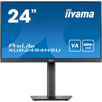 Dark Cyan Iiyama ProLite XUB2494HSU-B2 24” Full HD monitor with VA panel and height adjustable stand