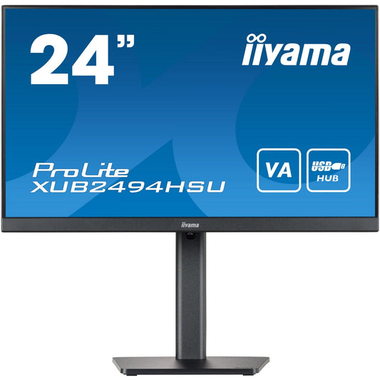 Dark Cyan Iiyama ProLite XUB2494HSU-B2 24” Full HD monitor with VA panel and height adjustable stand
