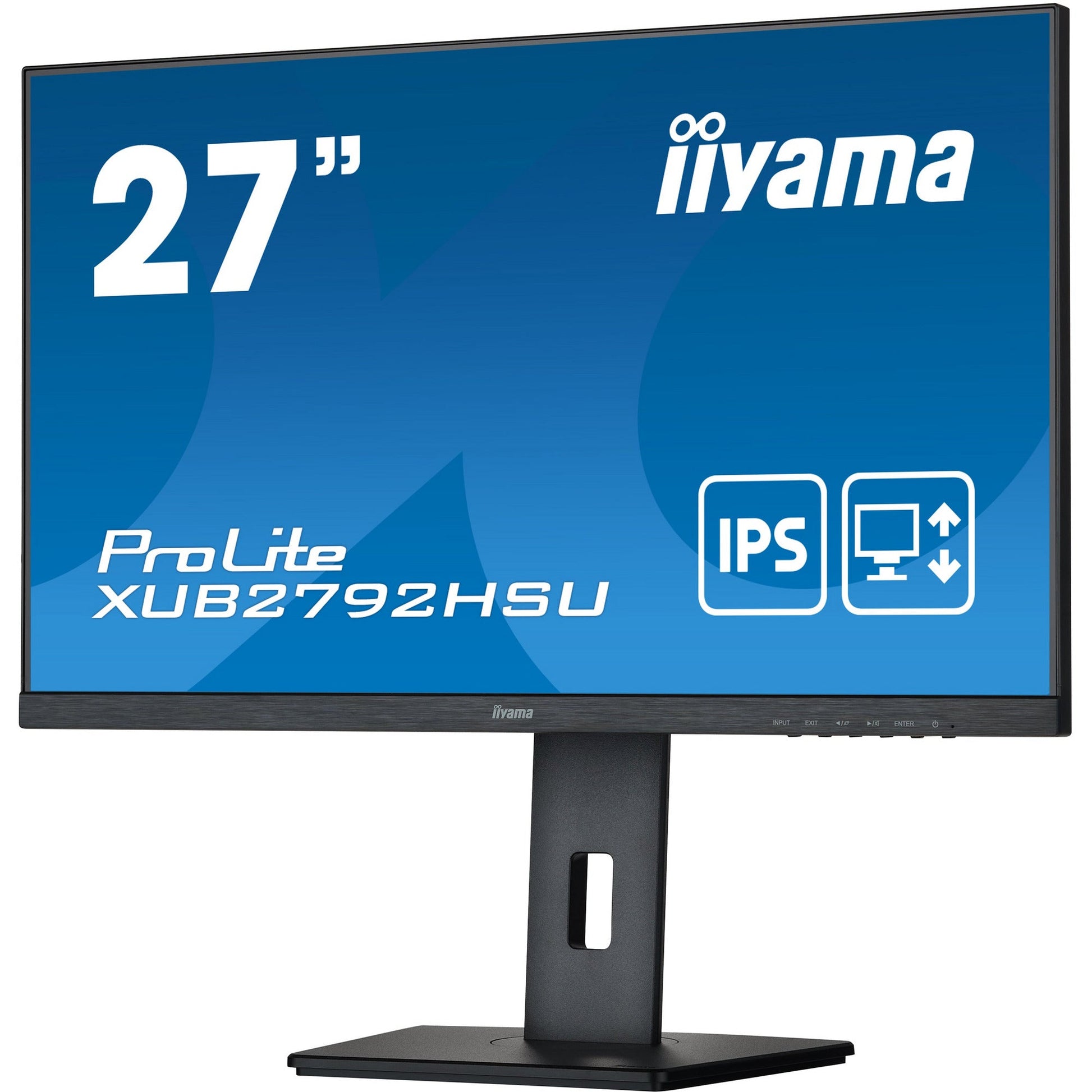 Dark Cyan iiyama ProLite XUB2792HSU-B5 27” IPS monitor with Height Adjust Stand