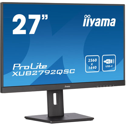 Dark Cyan iiyama Prolite XUB2792QSC-B5 27’’ WQHD 2560x1440 IPS Display with USB-C dock and 65W Power Delivery