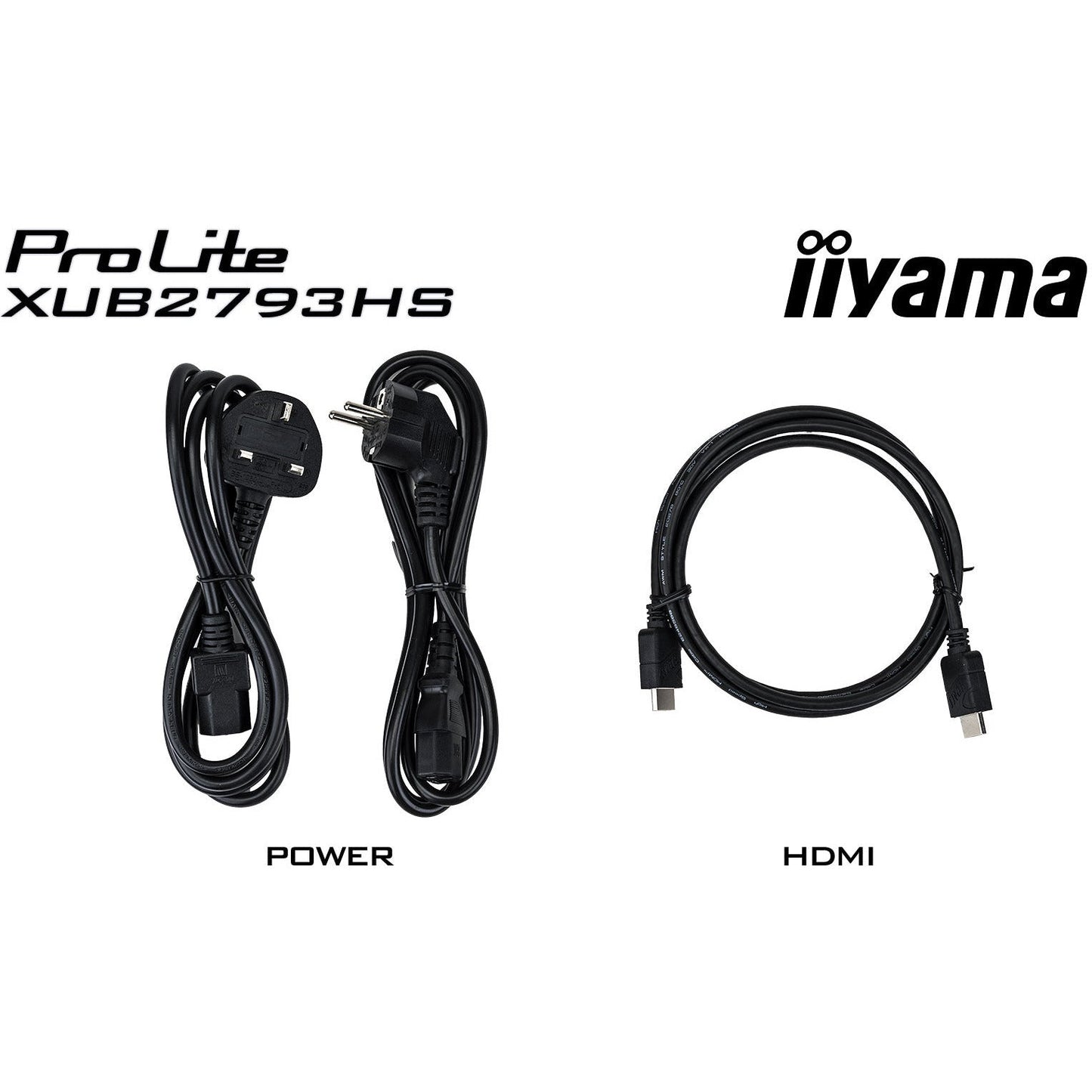 Black Iiyama ProLite XUB2793HS-B5 27” IPS 3-side Borderless Monitor with Height Adjust Stand