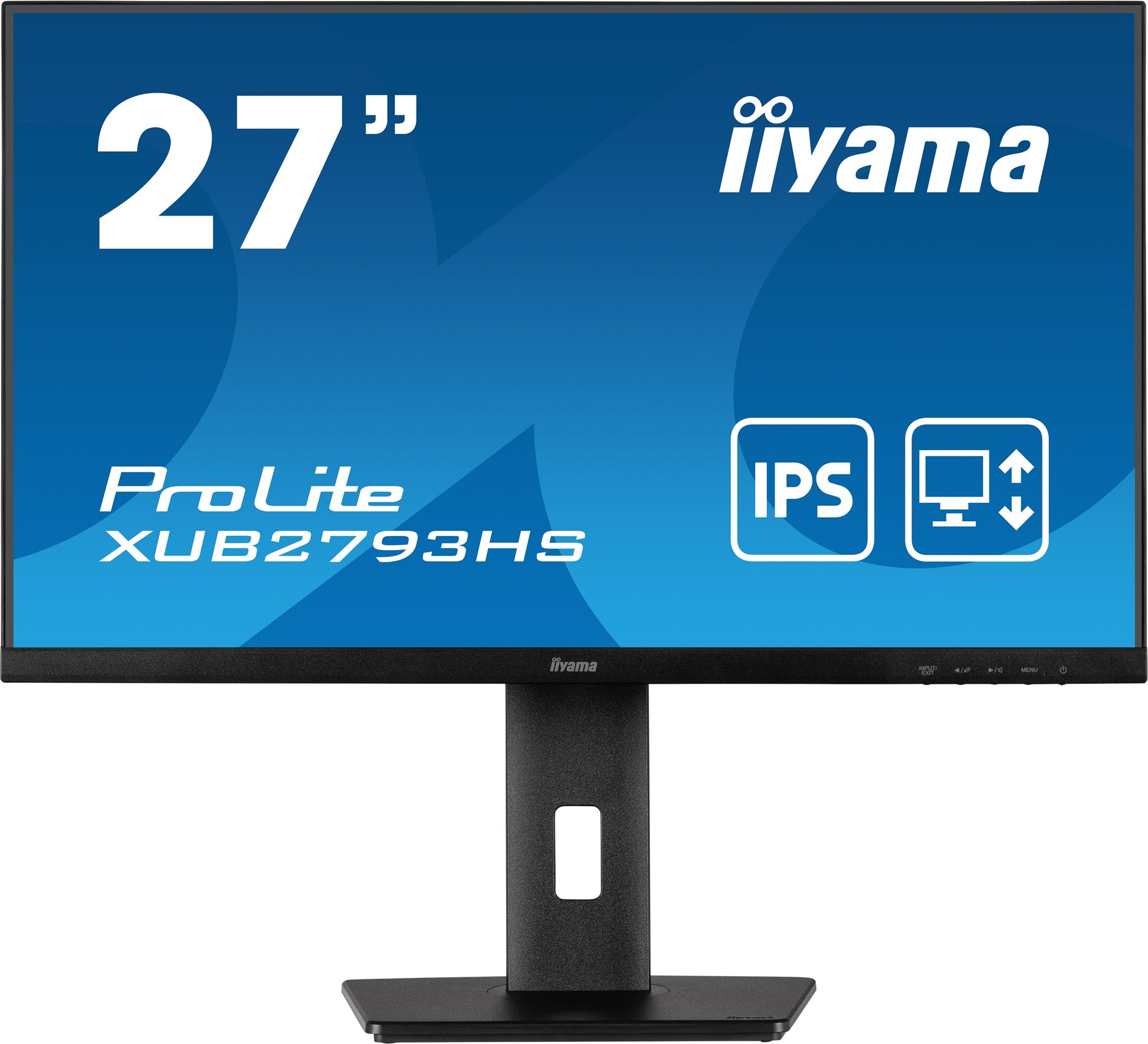 Dark Cyan iiyama ProLite XUB2793HS-B6 27" Full HD IPS monitor with edge-to-edge design, for multi-monitor setups with height adjustable stand