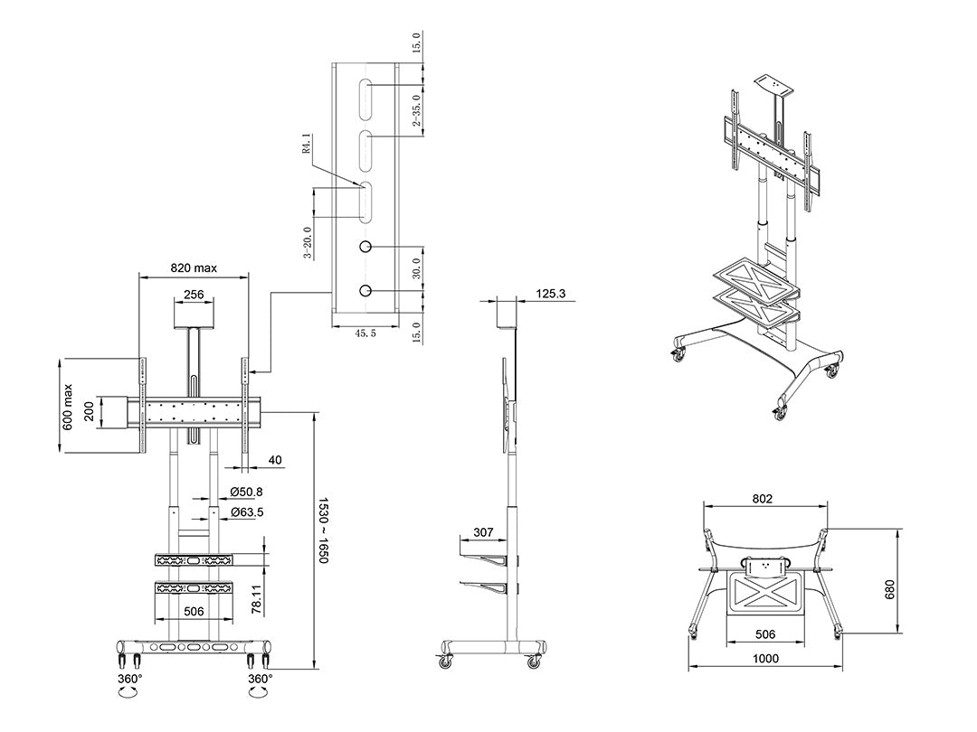 Light Gray Multibrackets M Public Floorstand Basic 180 Plus