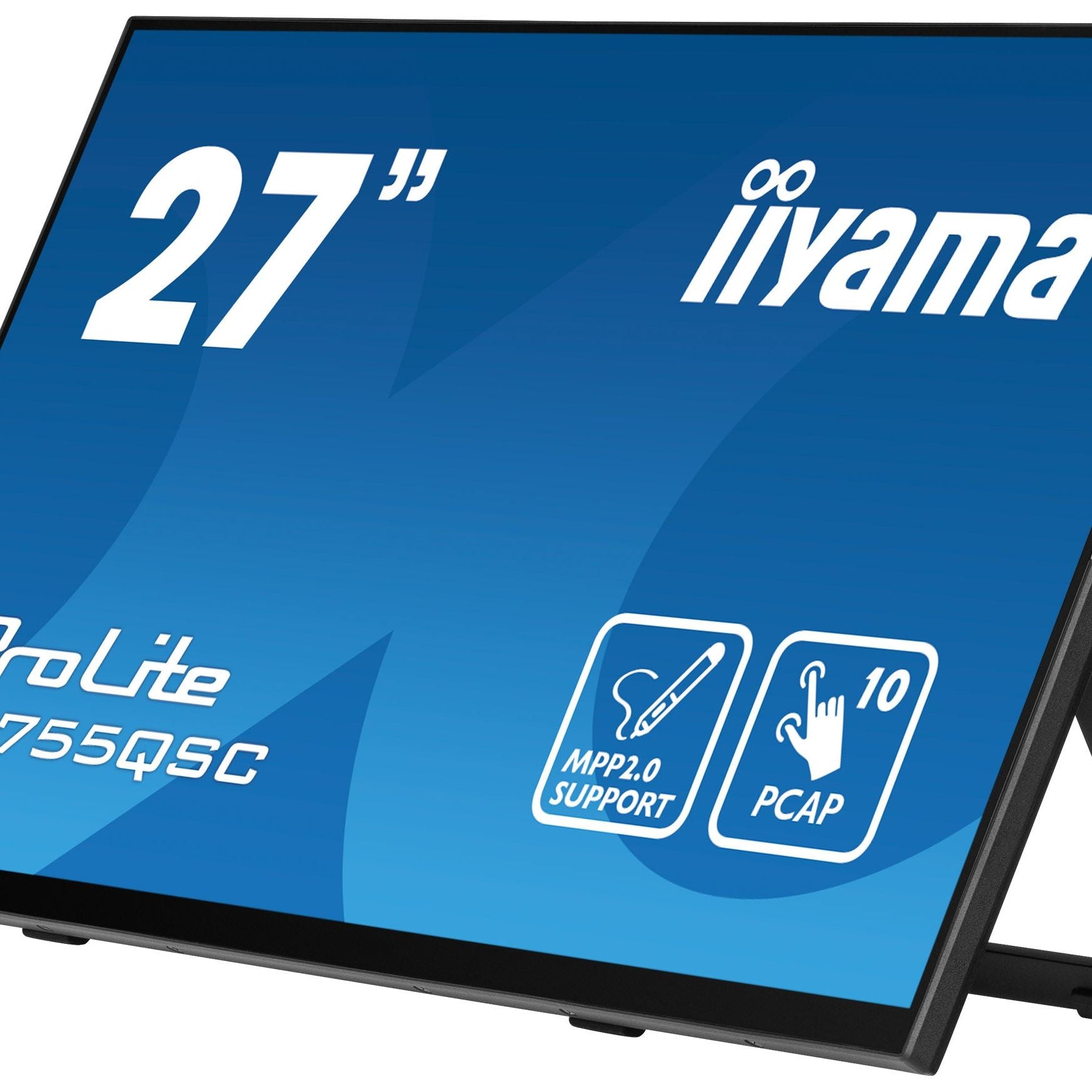 Dark Cyan iiyama ProLite T2755QSC-B1 computer monitor 68.6 cm (27") 2560 x 1440 pixels Full HD LCD Touchscreen Black