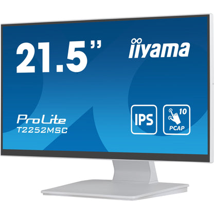 Dark Cyan iiyama ProLite computer monitor 54.6 cm (21.5") 1920 x 1080 pixels Full HD LCD Touchscreen Table White