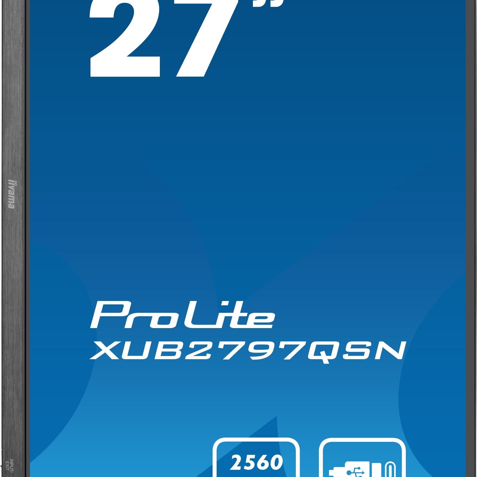 Dark Cyan iiyama ProLite XUB2797QSN-B2 computer monitor 68.6 cm (27") 2560 x 1440 pixels 2K Ultra HD LED Black