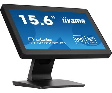 Dark Slate Gray iiyama ProLite T1633MSC-B1 computer monitor 39.6 cm (15.6") 1920 x 1080 pixels Full HD LCD Touchscreen Black