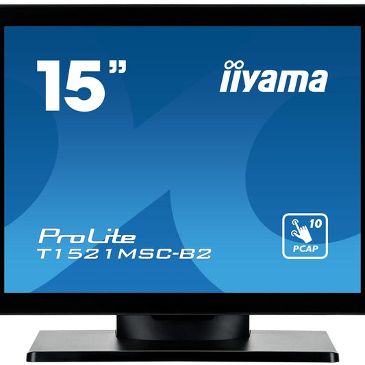Dark Cyan iiyama ProLite T1521MSC-B2 computer monitor 38.1 cm (15") 1024 x 768 pixels XGA LED Touchscreen Tabletop Black
