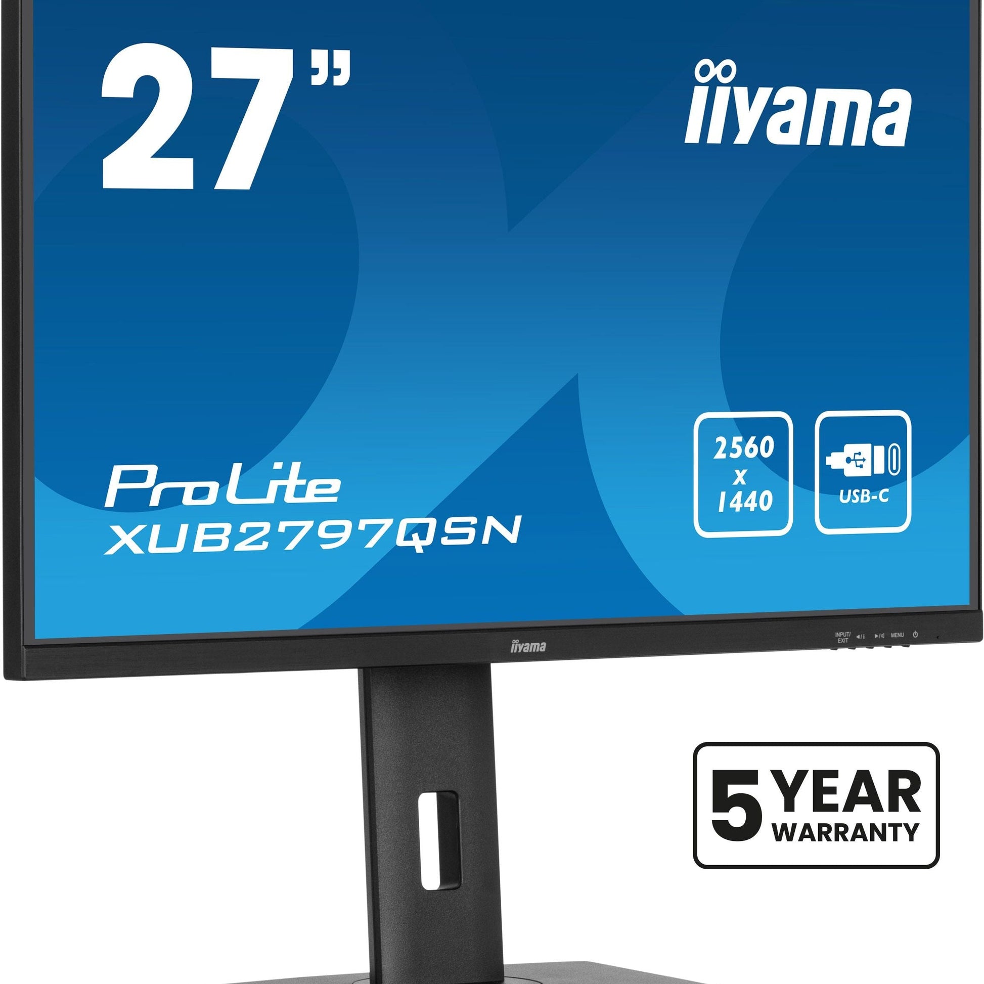 Dark Cyan iiyama ProLite XUB2797QSN-B2 computer monitor 68.6 cm (27") 2560 x 1440 pixels 2K Ultra HD LED Black